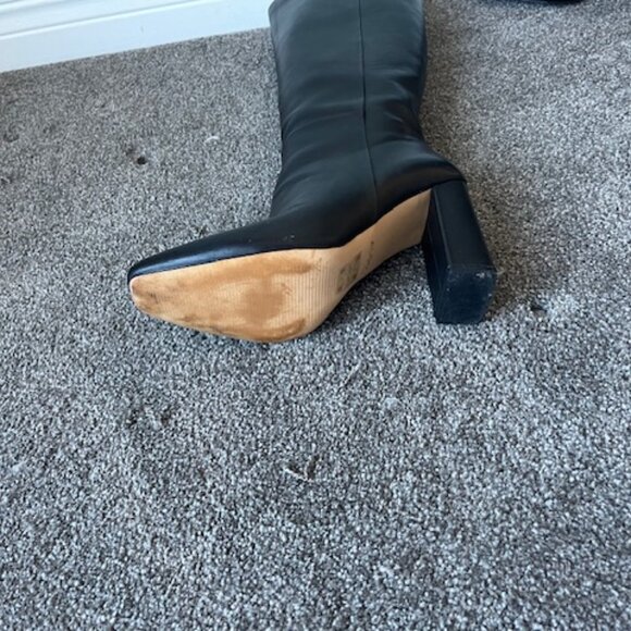 Womens Tall Black Leather Boots Size 9 - Picture 6 of 6
